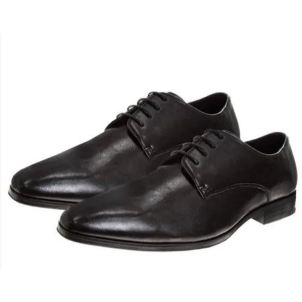 Perry Ellis Men's 9 Leather Dress Shoes Lace-up Oxford Smooth Buffed Business